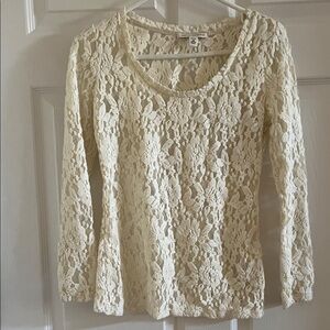 Banana Republic Cream Lace Blouse